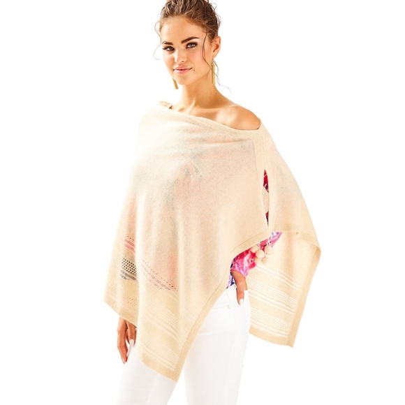 Lilly Pulitzer Jackets & Blazers - Lilly Pulitzer Miranda Cashmere Metallic Wrap NWT